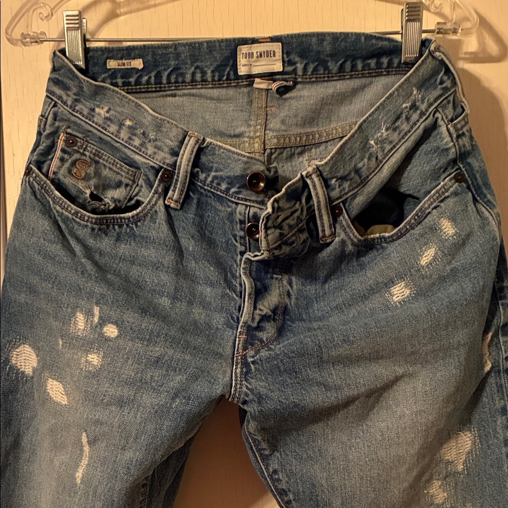 Todd Snyder Light Blue Distressed Jeans